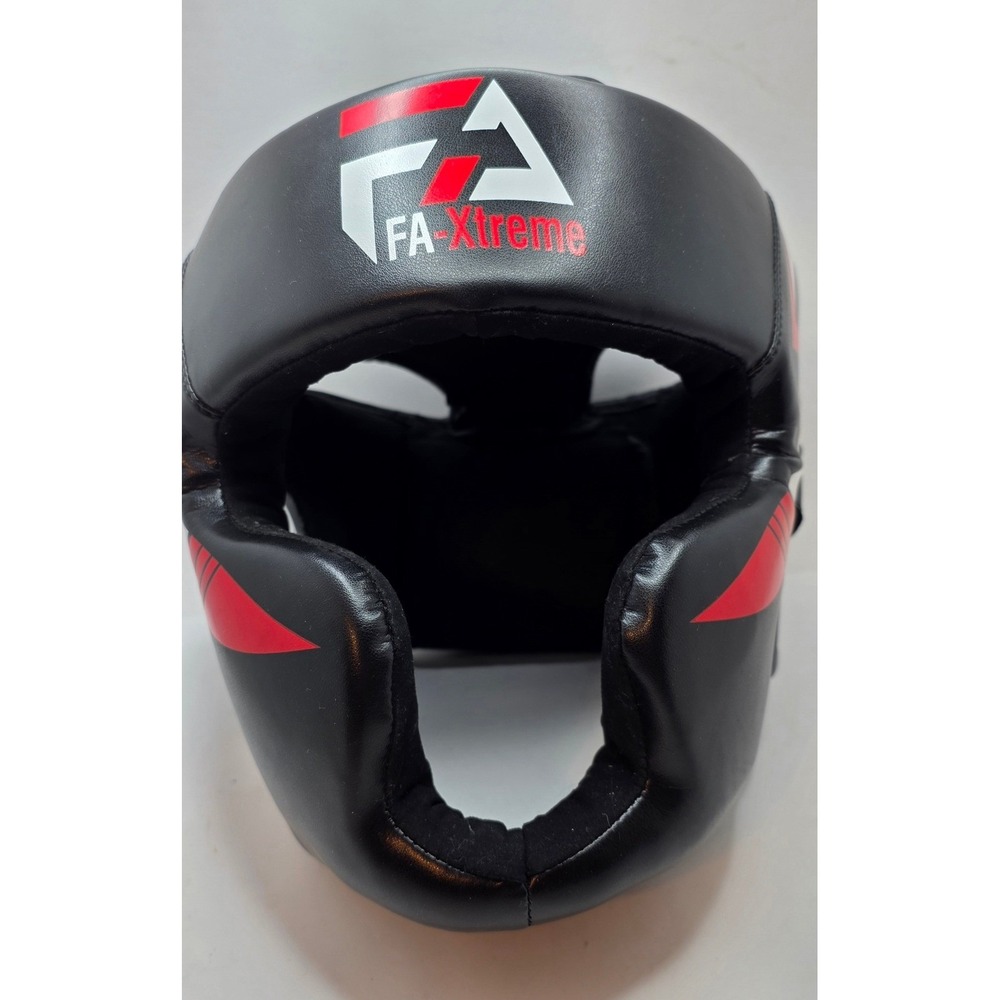 FA-Xtreme Boxing Headgear Sparring MMA Head Guard Black Red L/XL
